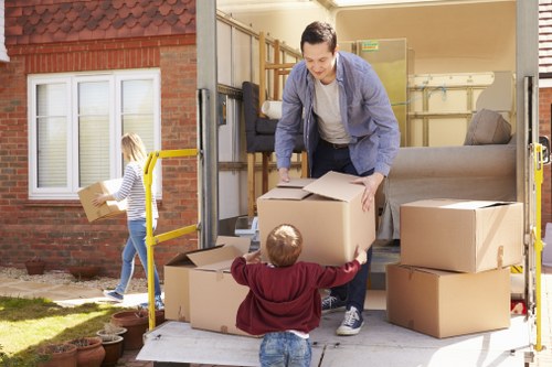 Office removals team preparing furniture for a local move in Old Coulsdon