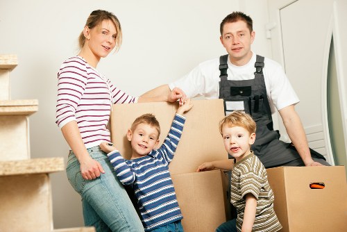 Boxes and labelled belongings prepared for an Old Coulsdon move