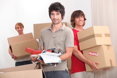 Packed boxes and furniture ready for removals in Old Coulsdon