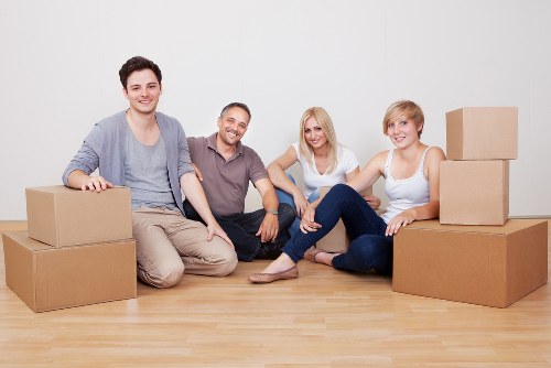 Careful transport of household items on a moving day